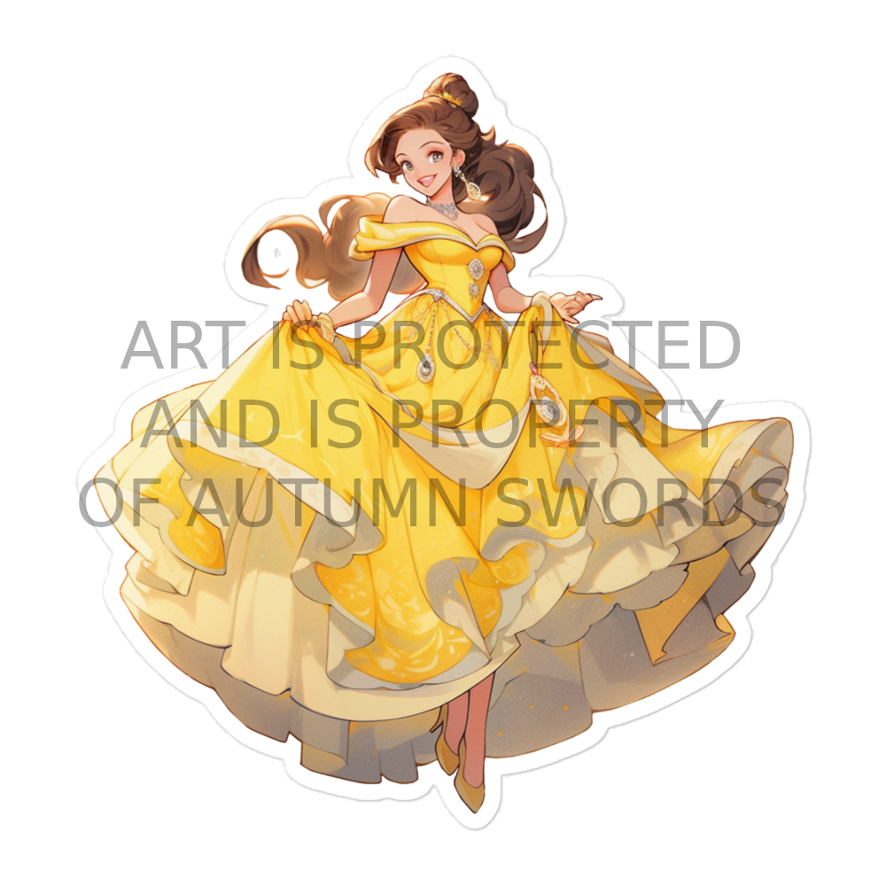 Beauty and the Beast - Belle - 5.5" Kiss-Cut Decal